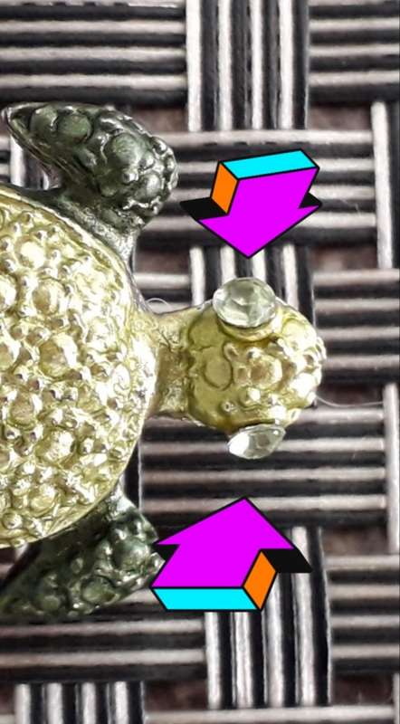 Silver Tortoise Brooch and 2x Peridot Stones (+free shipping)